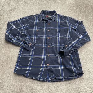 Old Navy Vintage 90's Grunge Flannel Shirt Mens Medium Regular Blue Plaid Cotton